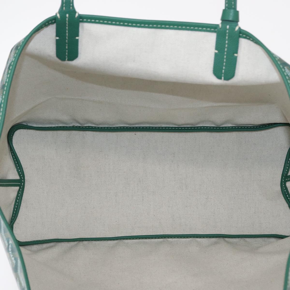 GOYARD Herringbone Saint Louis PM Tote Bag PVC Green Auth 151376SM