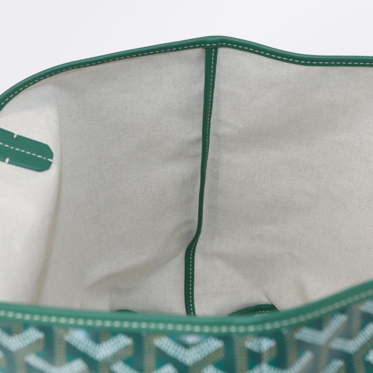 GOYARD Herringbone Saint Louis PM Tote Bag PVC Green Auth 151376SM