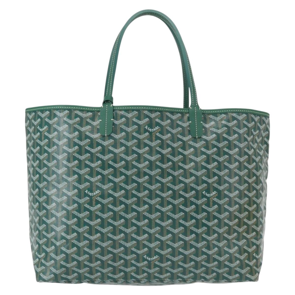 GOYARD Herringbone Saint Louis PM Tote Bag PVC Green Auth 151376SM