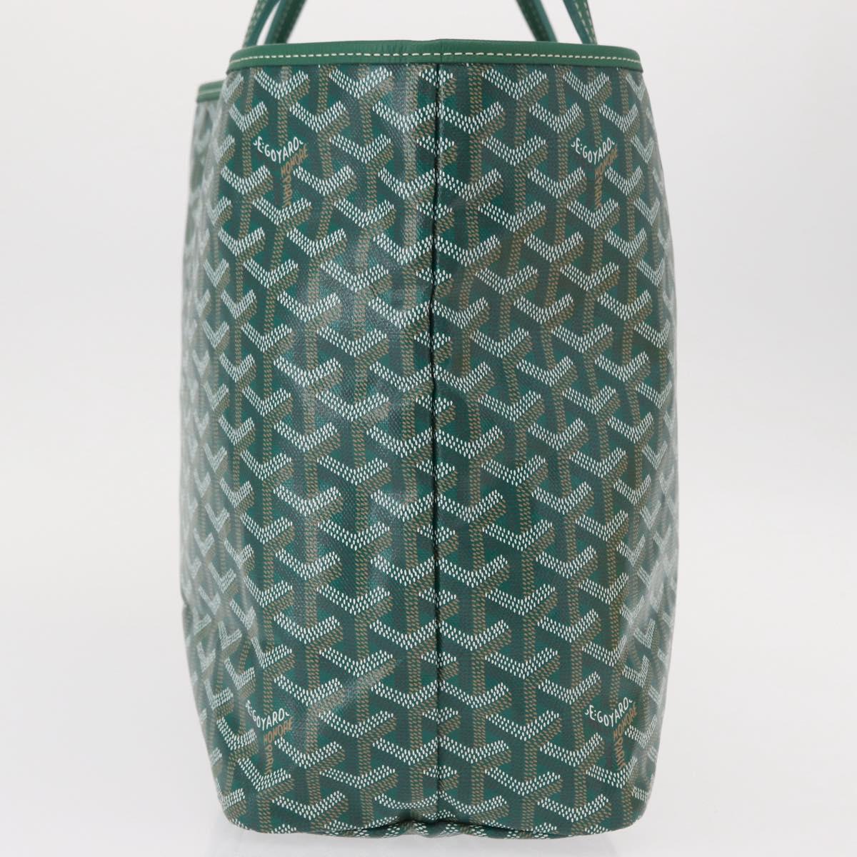 GOYARD Herringbone Saint Louis PM Tote Bag PVC Green Auth 151376SM