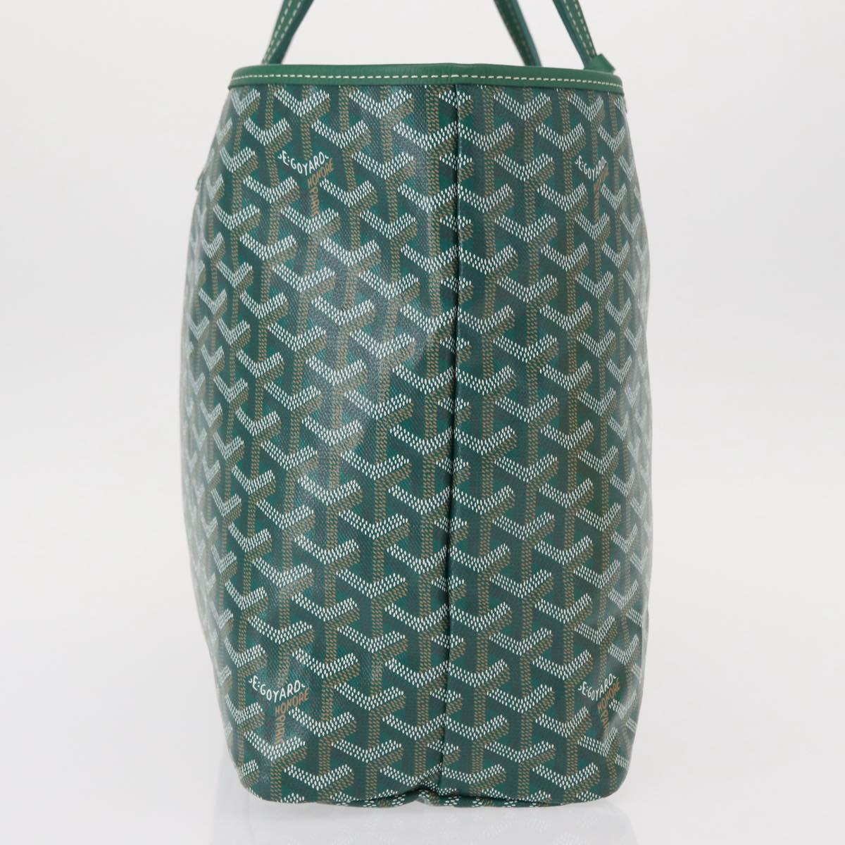 GOYARD Herringbone Saint Louis PM Tote Bag PVC Green Auth 151376SM