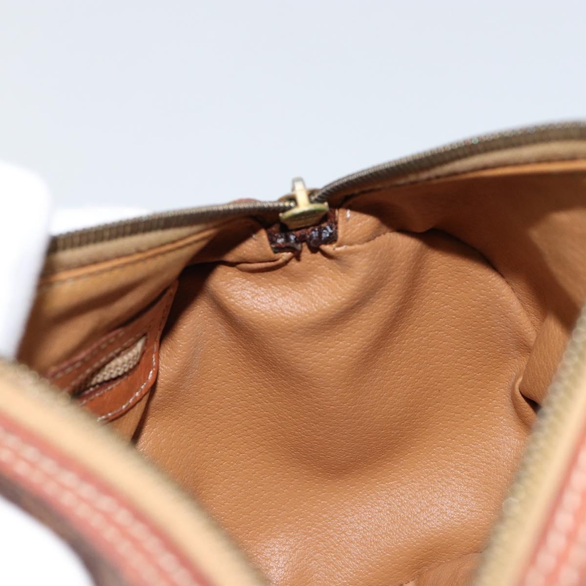 CELINE Macadam Canvas Hand Bag PVC Brown Gold Auth 151395