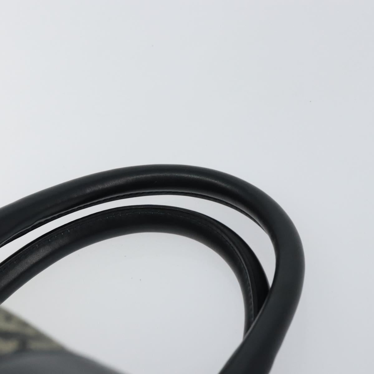 Christian Dior Trotter Canvas Boston Bag Navy Gold Auth 151399V