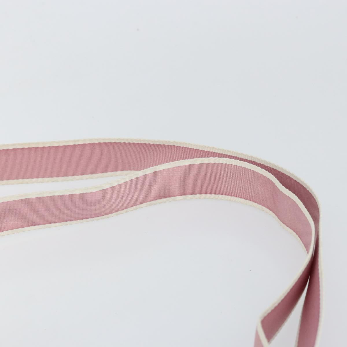 Christian Dior Trotter Canvas Shoulder Bag Pink Silver Auth 151400