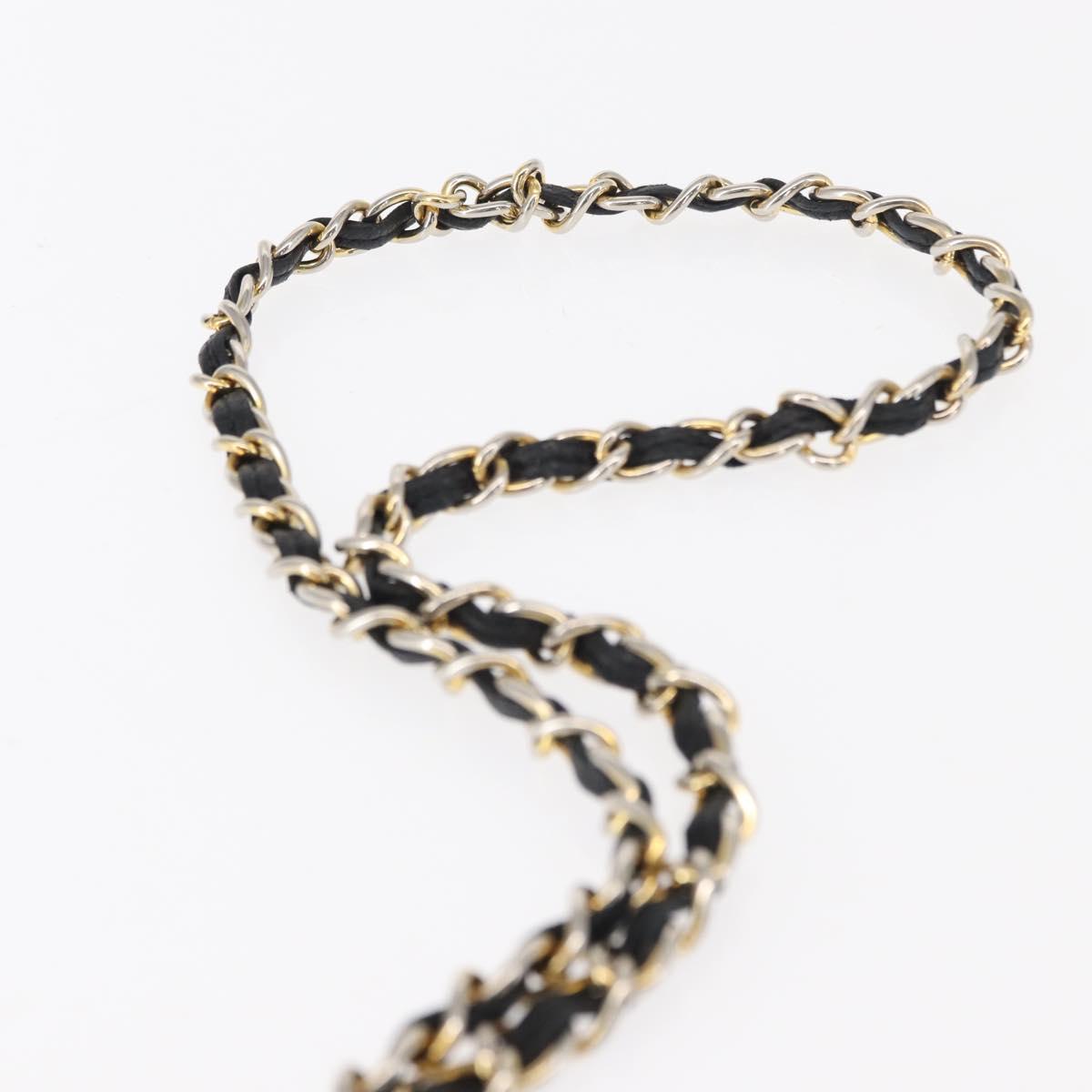 CHANEL Matelasse Chain Shoulder Bag Lamb Skin Black Gold CC Auth 151404