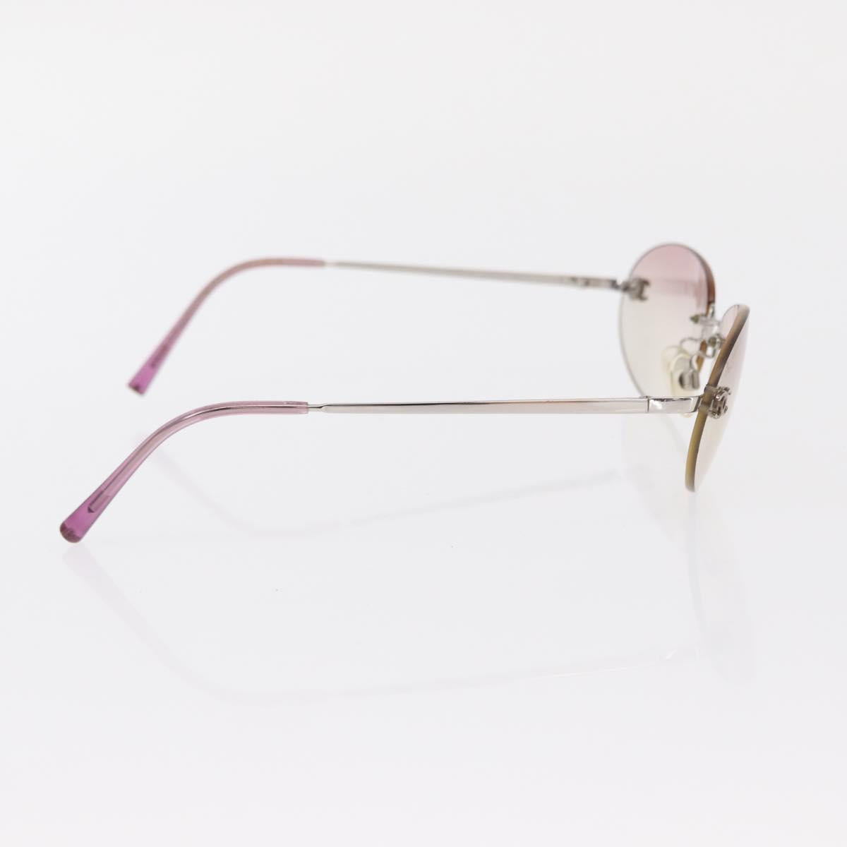 CHANEL Sunglasses plastic Silver CC Auth 151408