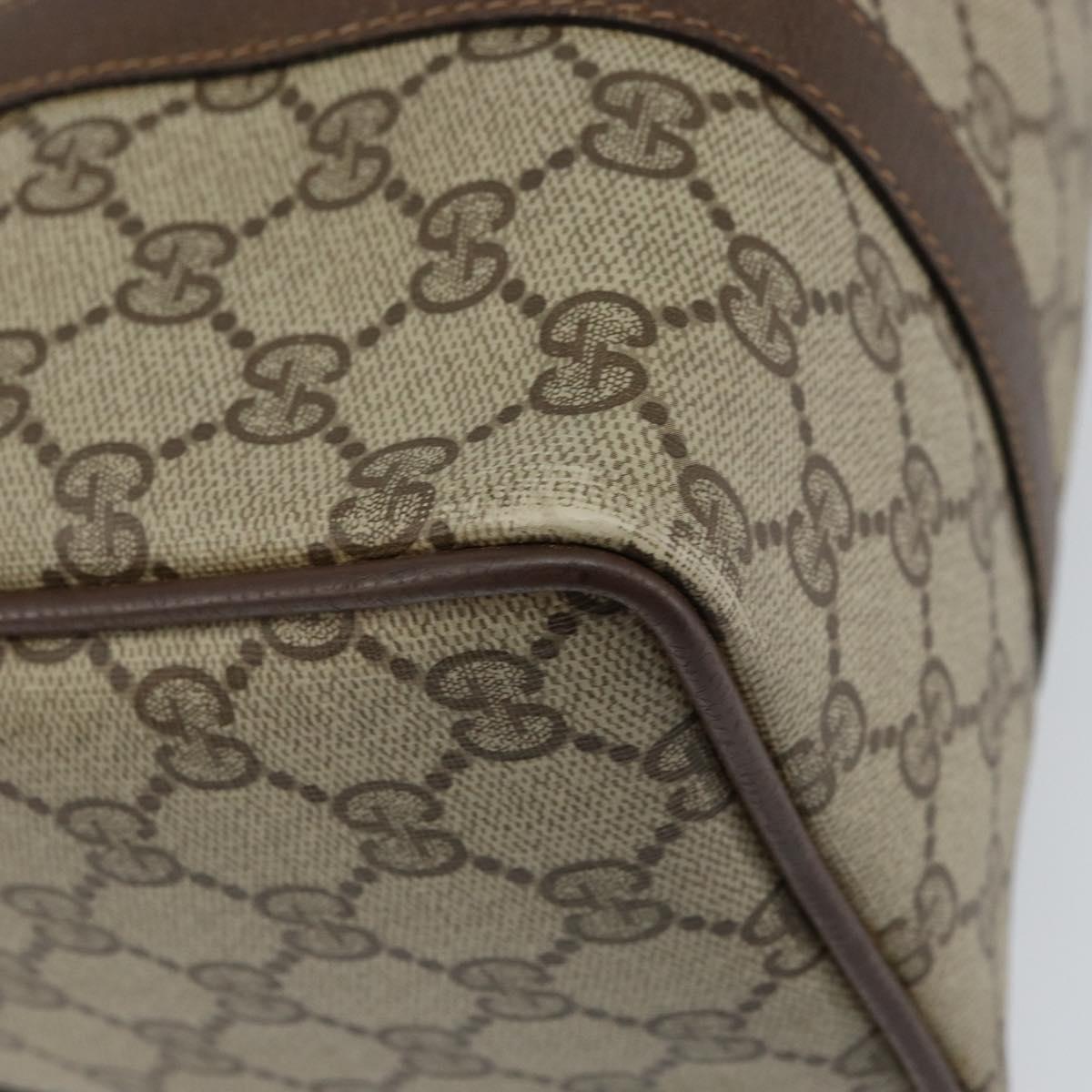 GUCCI GG Supreme Web Sherry Line Hand Bag PVC Beige Gold 40 02 006 Auth 151421