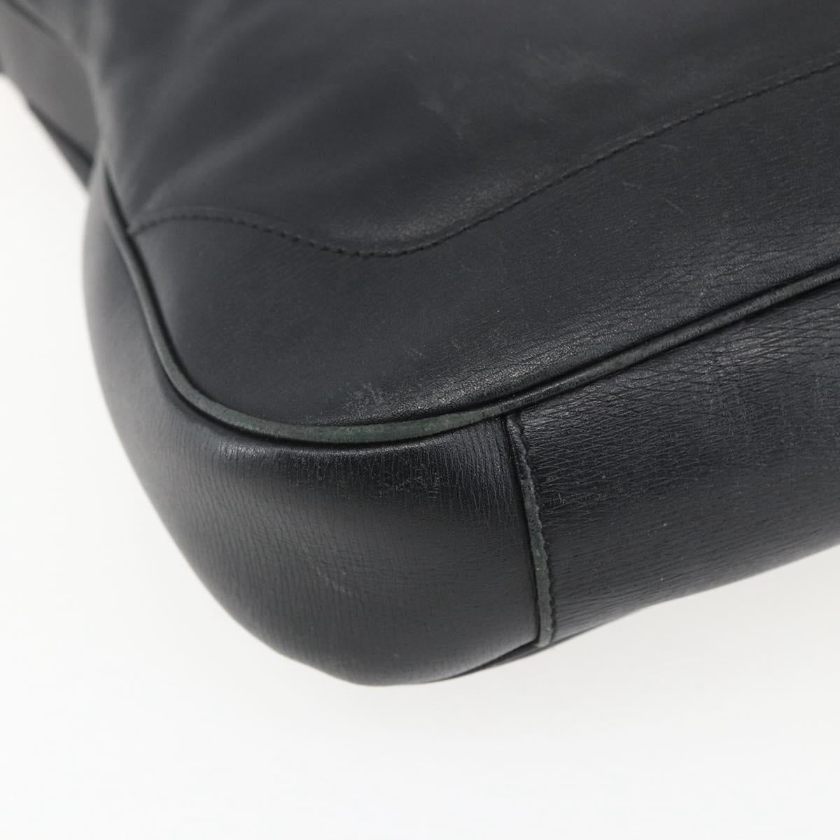 GUCCI Bamboo Shoulder Bag Leather 2way Black Silver 001 4095 Auth 151422