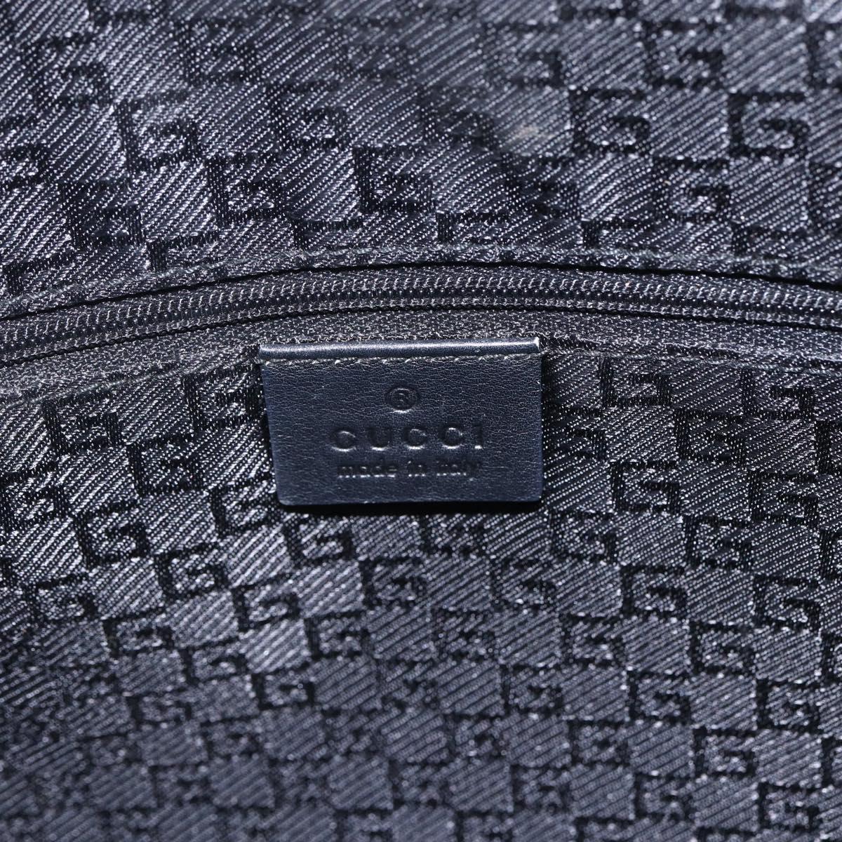 GUCCI Bamboo Shoulder Bag Leather 2way Black Silver 001 4095 Auth 151422