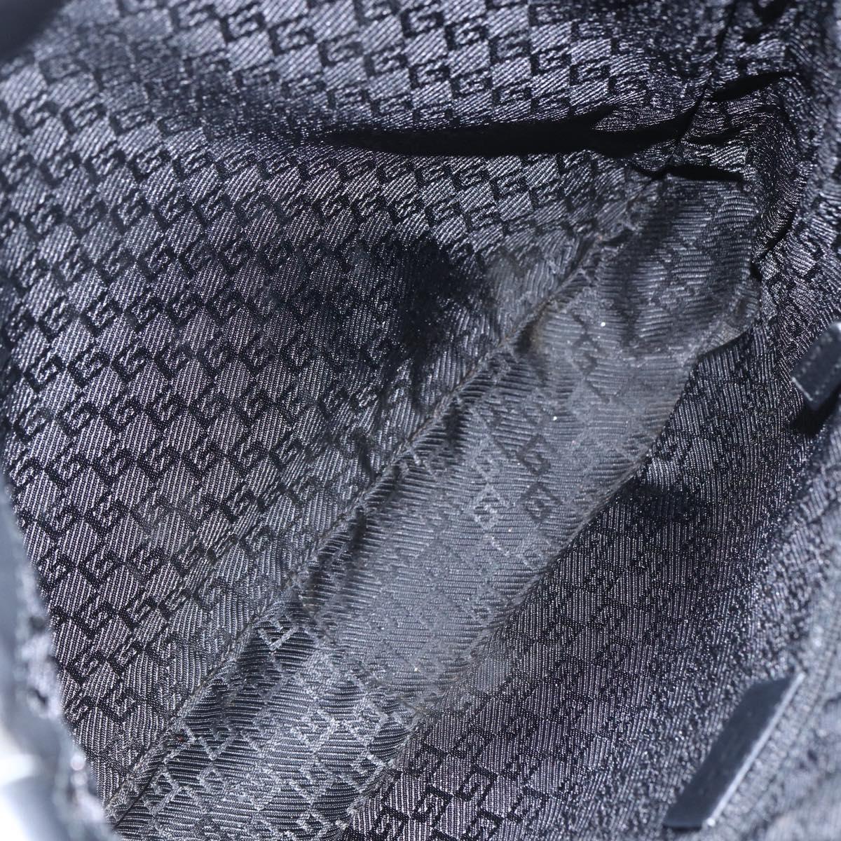 GUCCI Bamboo Shoulder Bag Leather 2way Black Silver 001 4095 Auth 151422