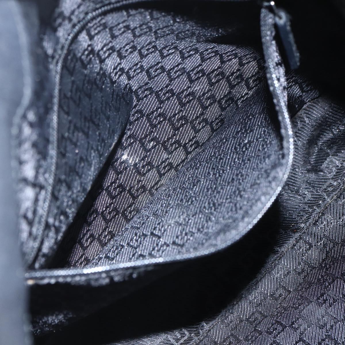 GUCCI Bamboo Shoulder Bag Leather 2way Black Silver 001 4095 Auth 151422