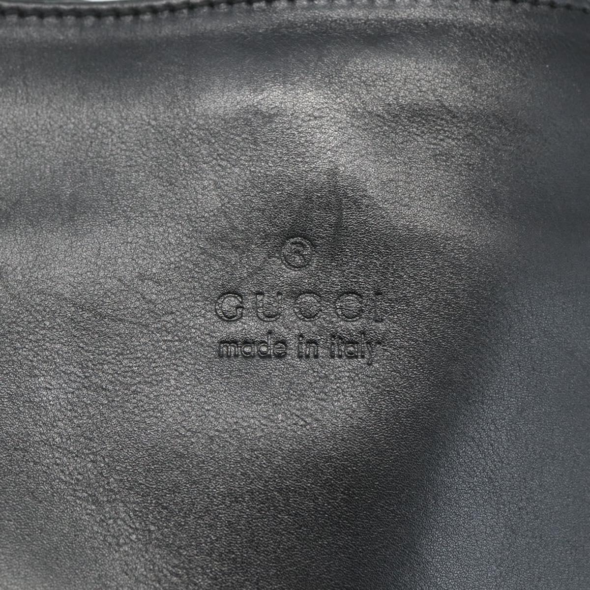 GUCCI Shoulder Bag Leather Black Silver 001 3167 Auth 151423