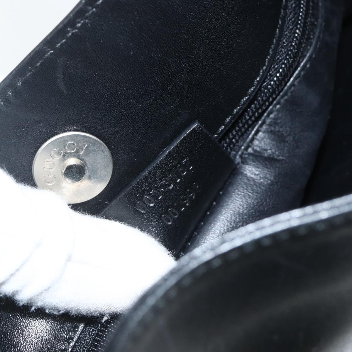 GUCCI Shoulder Bag Leather Black Silver 001 3167 Auth 151423