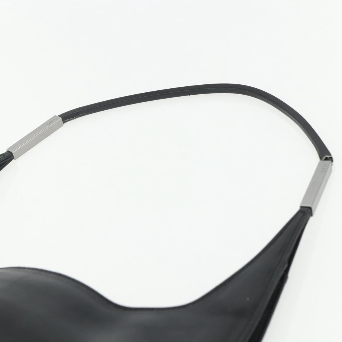 GUCCI Shoulder Bag Leather Black Silver 001 3167 Auth 151423