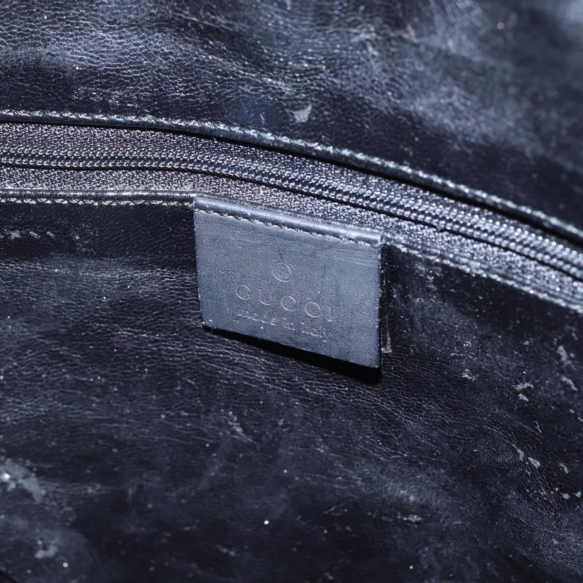 GUCCI Bamboo Shoulder Bag Suede 2way Black Gold 001 1577 2123 Auth 151425