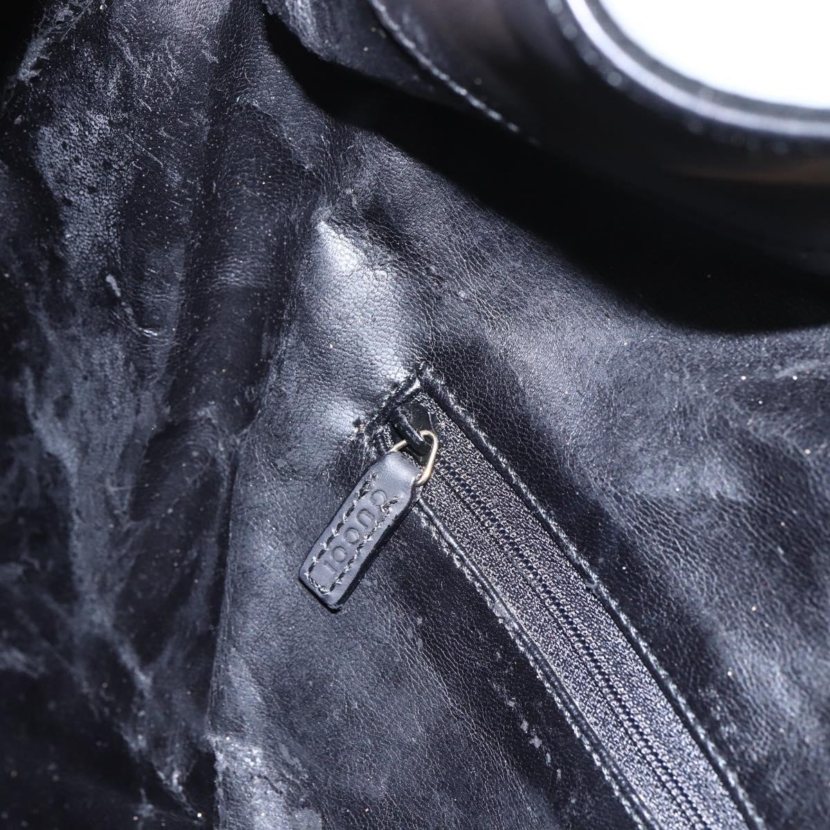 GUCCI Bamboo Shoulder Bag Suede 2way Black Gold 001 1577 2123 Auth 151425