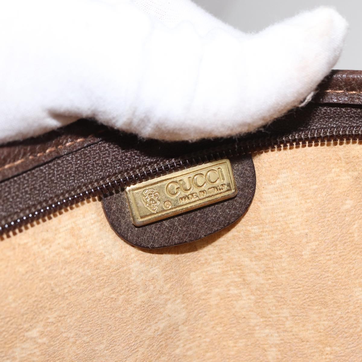 GUCCI GG Supreme Clutch Bag PVC Beige Gold Auth 151426