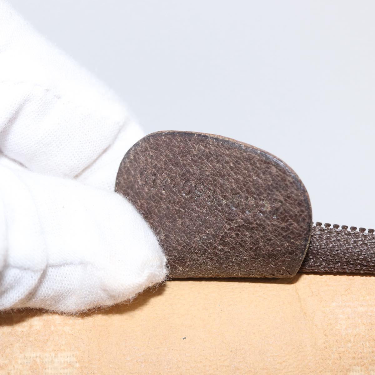 GUCCI GG Supreme Clutch Bag PVC Beige Gold Auth 151426