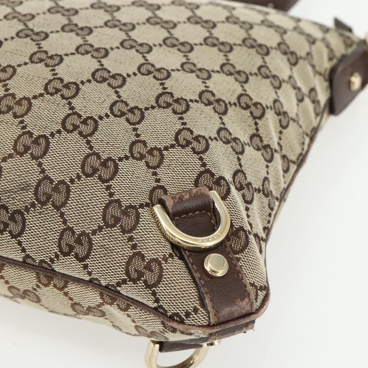 GUCCI GG Canvas Shoulder Bag Beige Gold 131326 Auth 151429