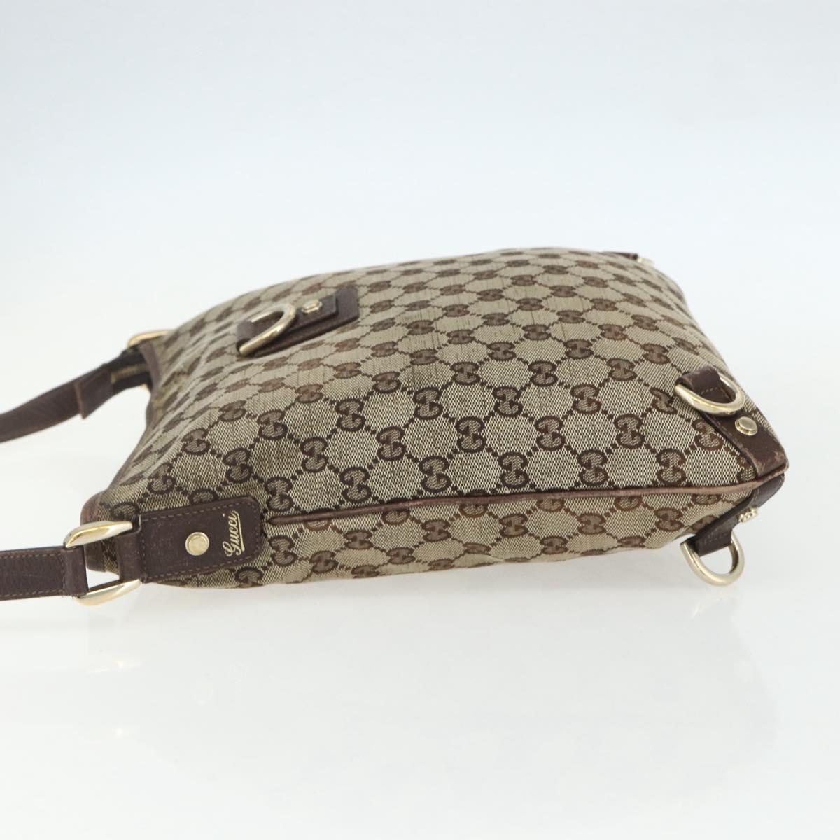 GUCCI GG Canvas Shoulder Bag Beige Gold 131326 Auth 151429