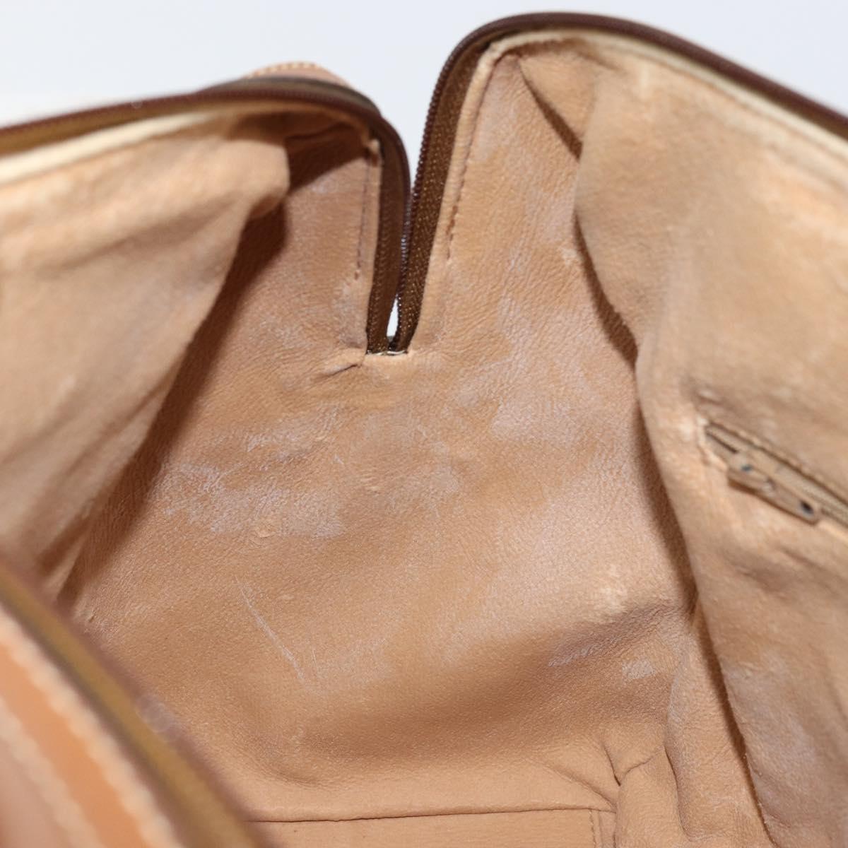 GUCCI GG Canvas Boston Bag Beige Gold Auth 151430