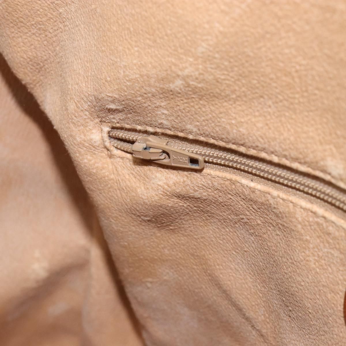 GUCCI GG Canvas Boston Bag Beige Gold Auth 151430