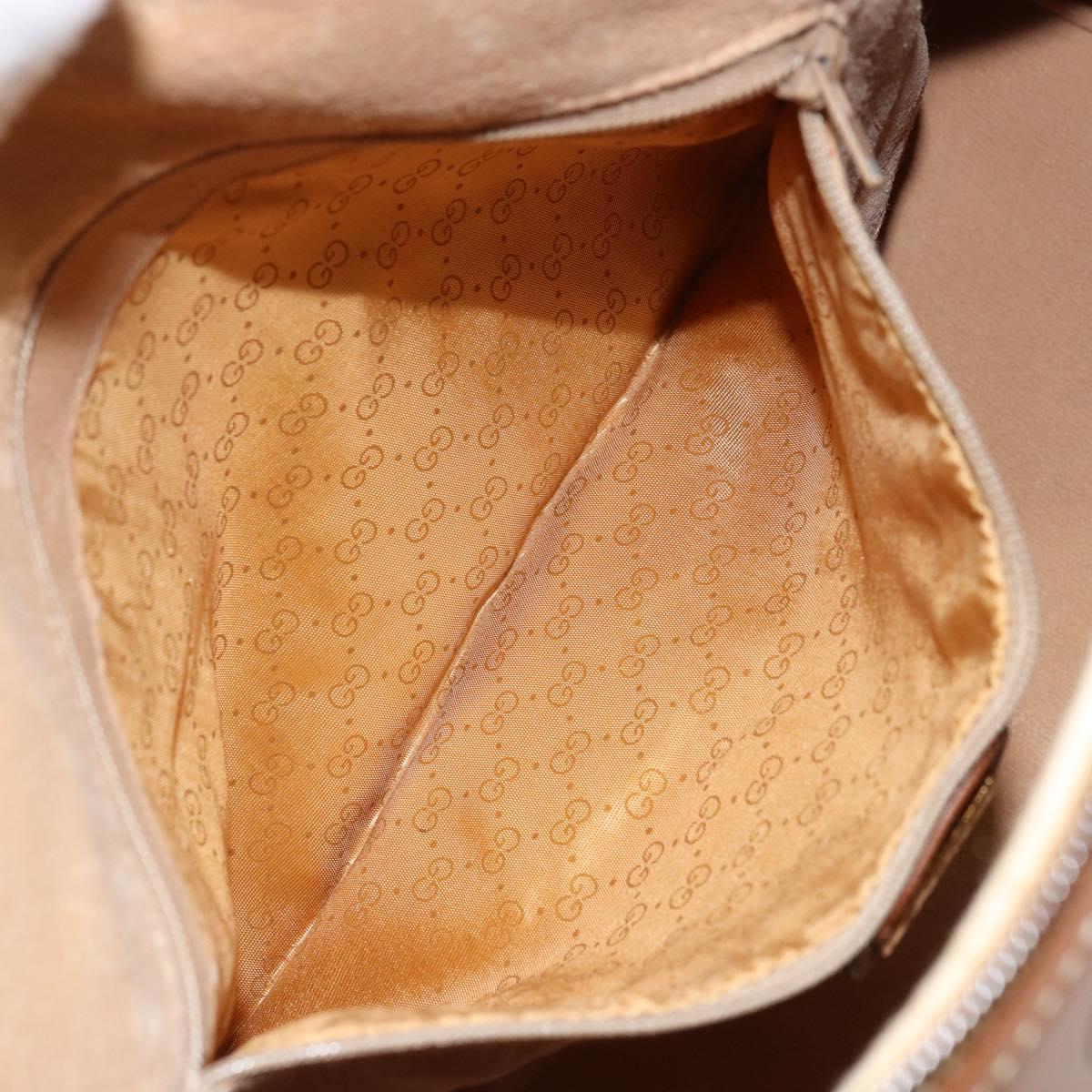 GUCCI GG Canvas Boston Bag Beige Gold Auth 151430