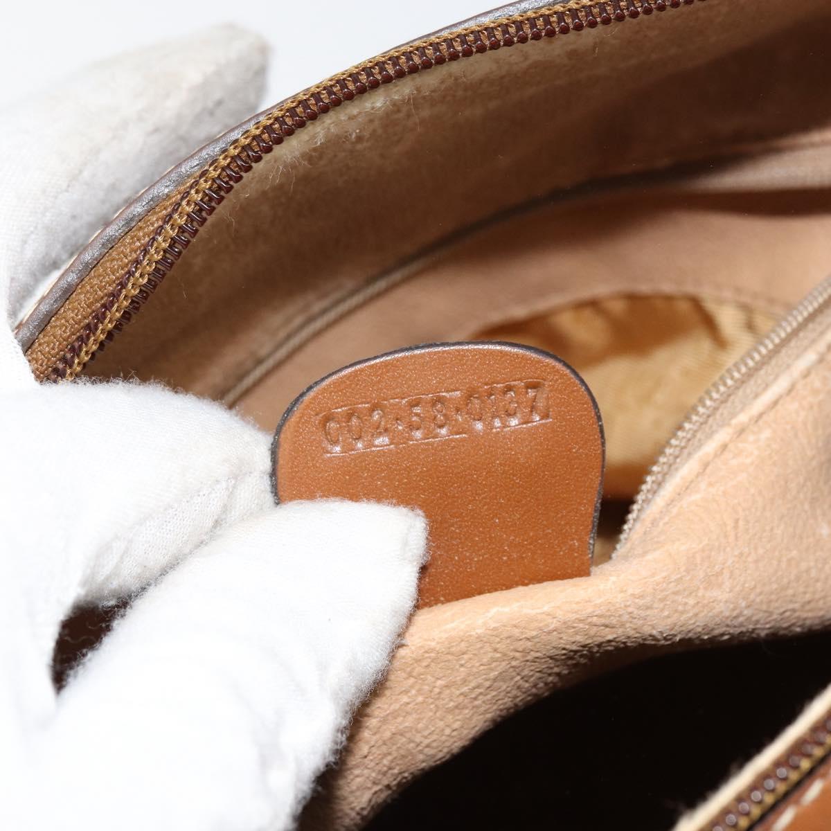 GUCCI GG Canvas Boston Bag Beige Gold Auth 151430