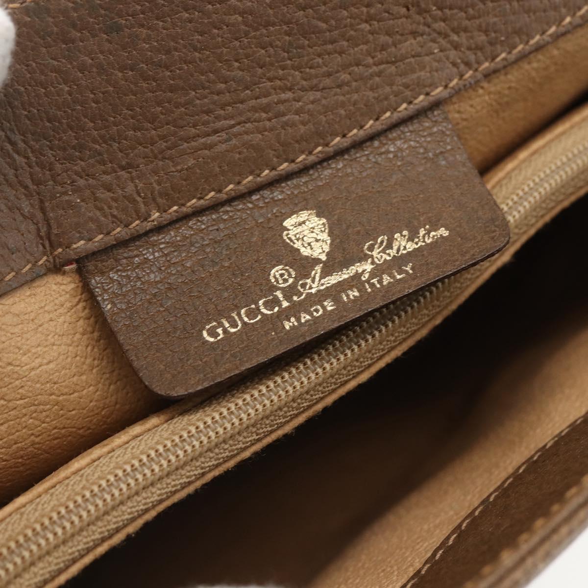 GUCCI GG Supreme Web Sherry Line Bag PVC Beige Gold 116 02 024 Auth 151431