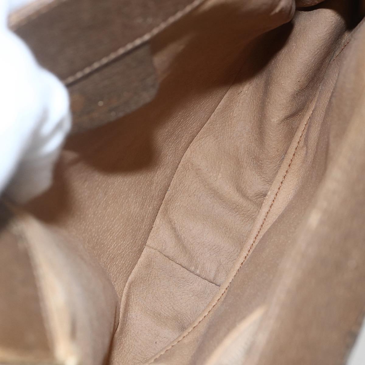 GUCCI GG Supreme Web Sherry Line Bag PVC Beige Gold 116 02 024 Auth 151431