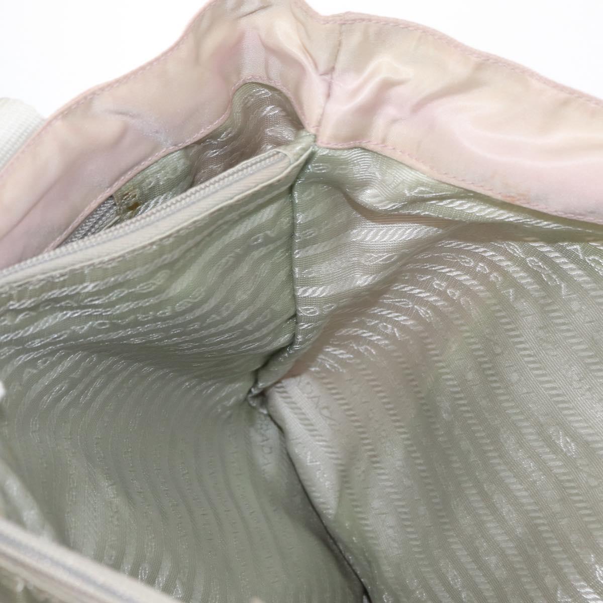 PRADA Tote Bag Nylon Pink Silver Auth 151432