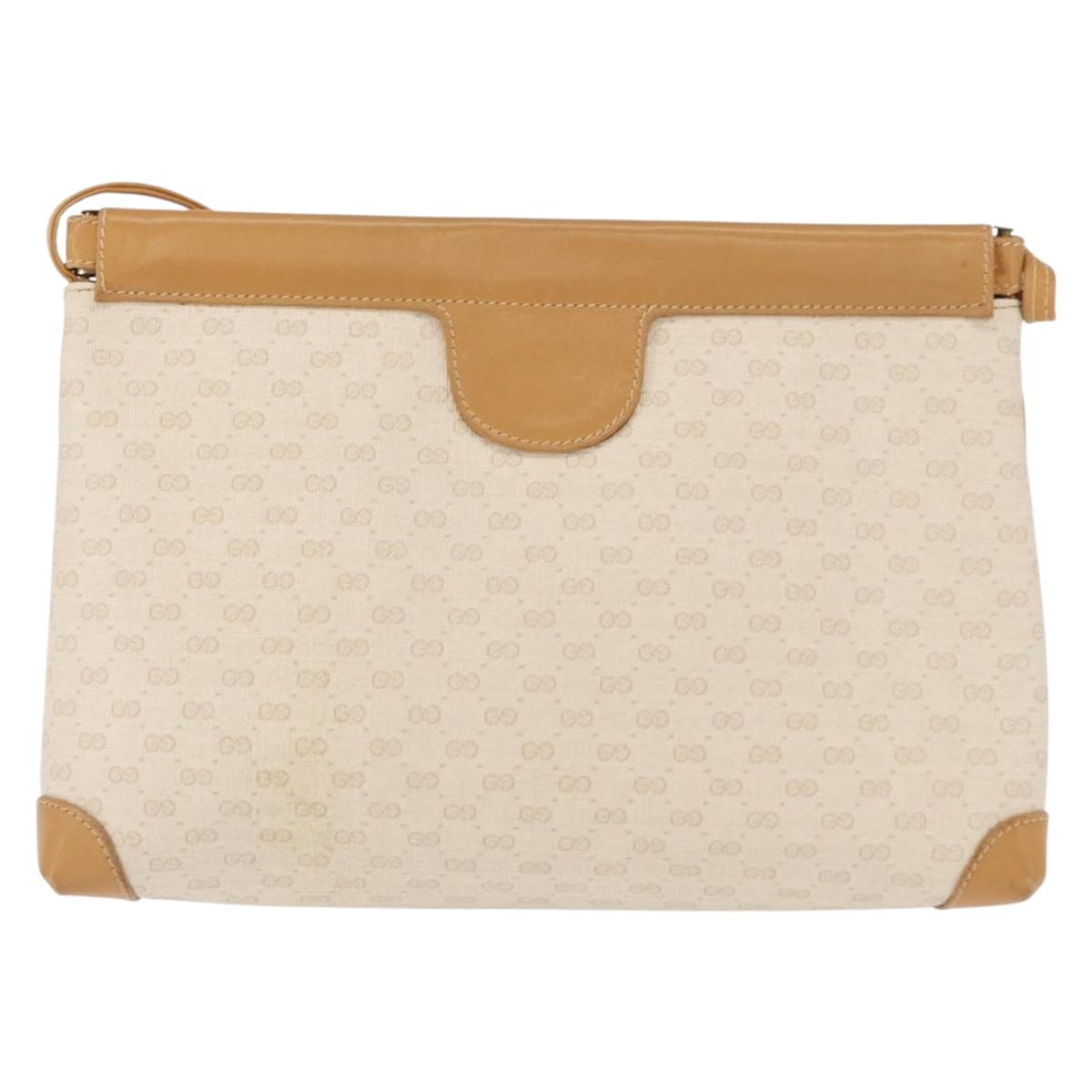 GUCCI Micro GG Supreme Shoulder Bag PVC Cream Gold 007 101 5553 Auth 151435