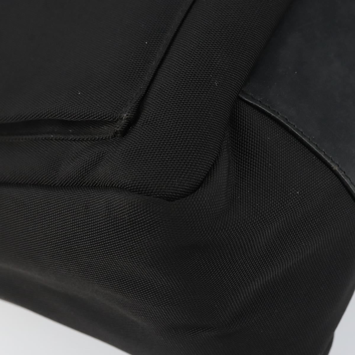 GUCCI Bamboo Shoulder Bag Nylon Black Silver 000 0509 Auth 151436