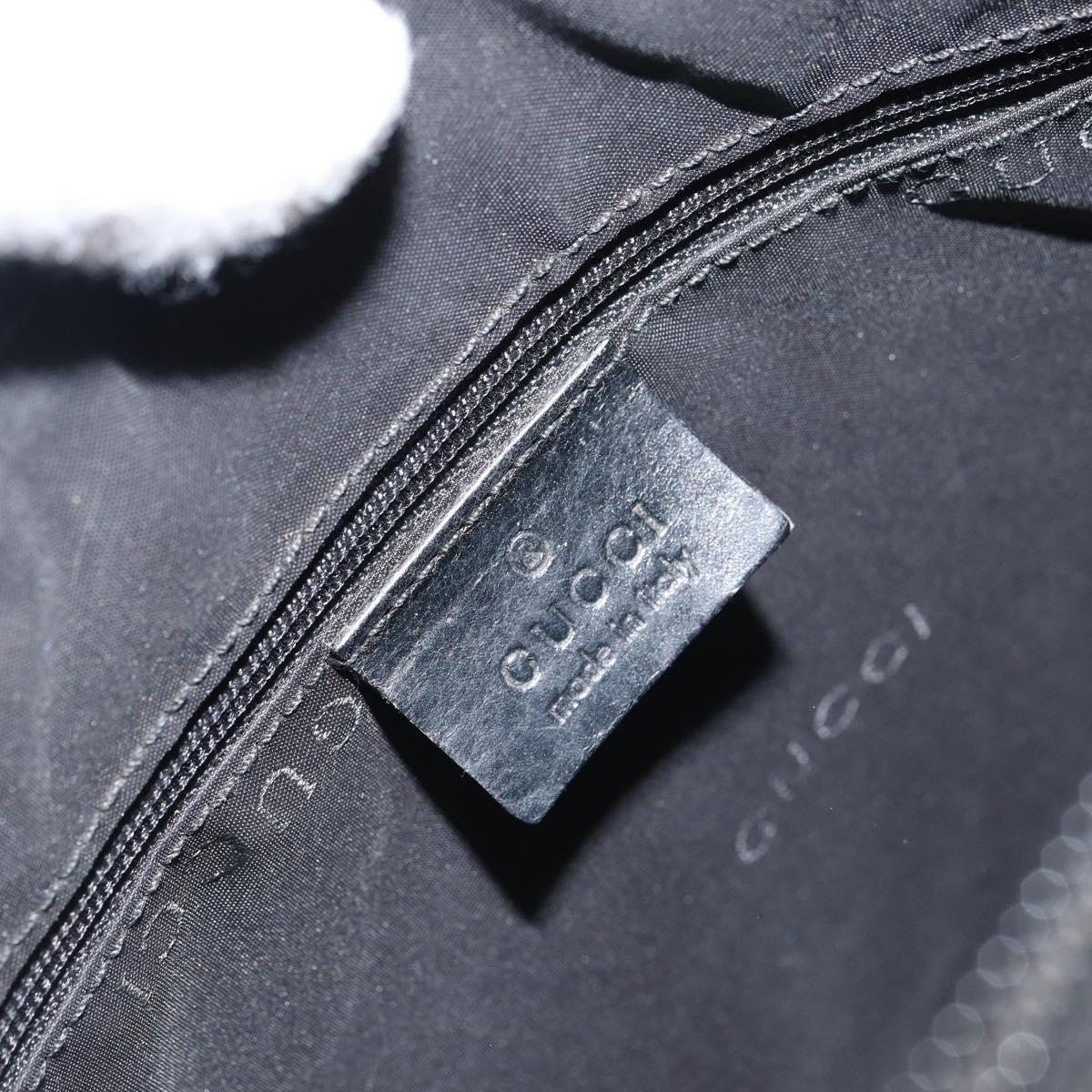 GUCCI Bamboo Shoulder Bag Nylon Black Silver 000 0509 Auth 151436