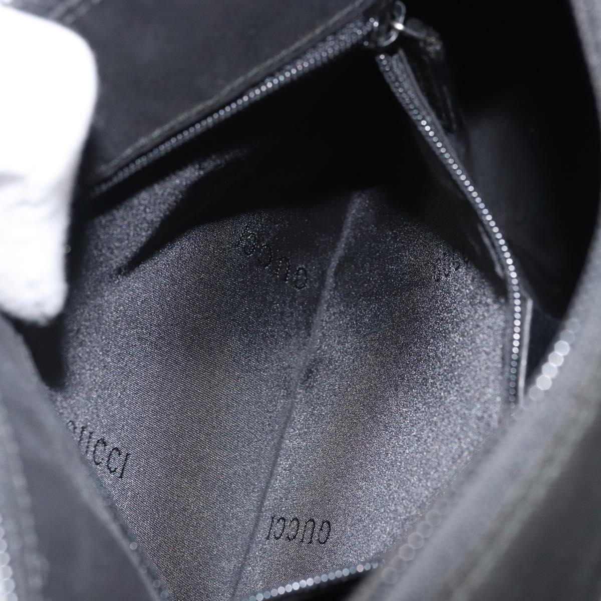 GUCCI Bamboo Shoulder Bag Nylon Black Silver 000 0509 Auth 151436