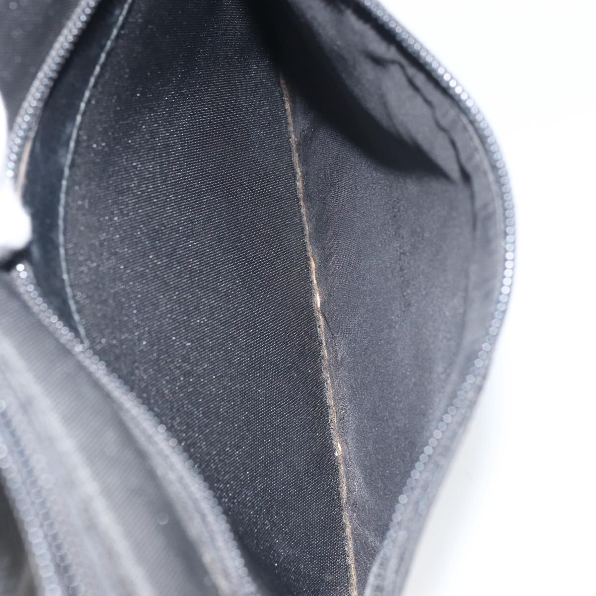 GUCCI Bamboo Shoulder Bag Nylon Black Silver 000 0509 Auth 151436