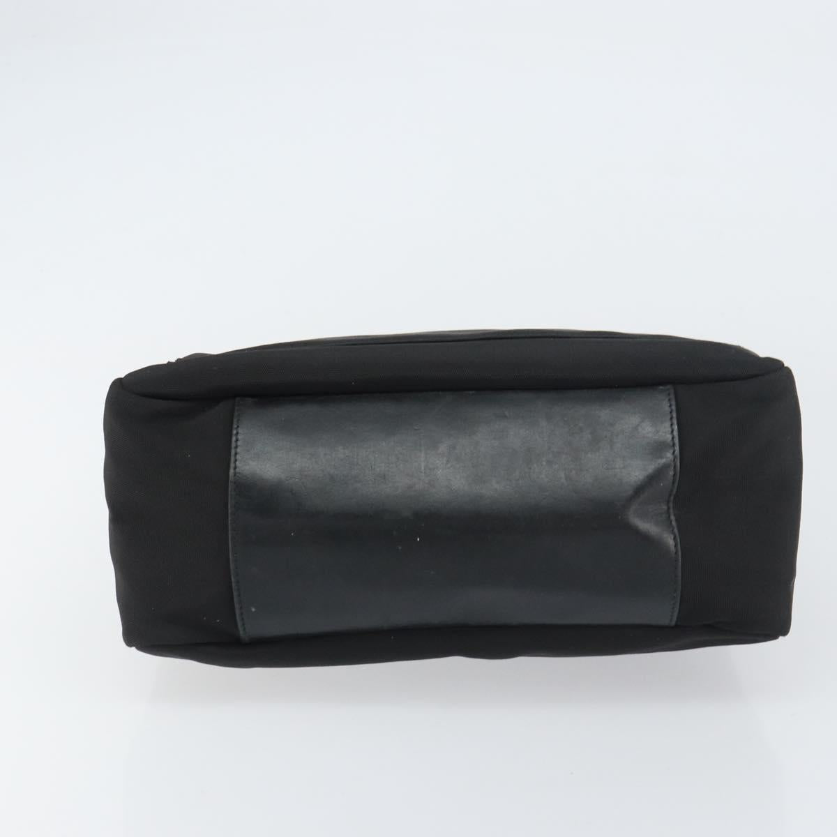 GUCCI Bamboo Shoulder Bag Nylon Black Silver 000 0509 Auth 151436