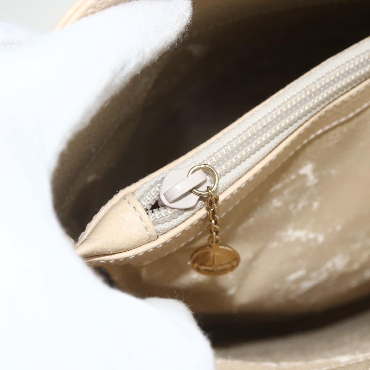GUCCI Hand Bag Leather Beige Gold 000 1013 0556 Auth 151437