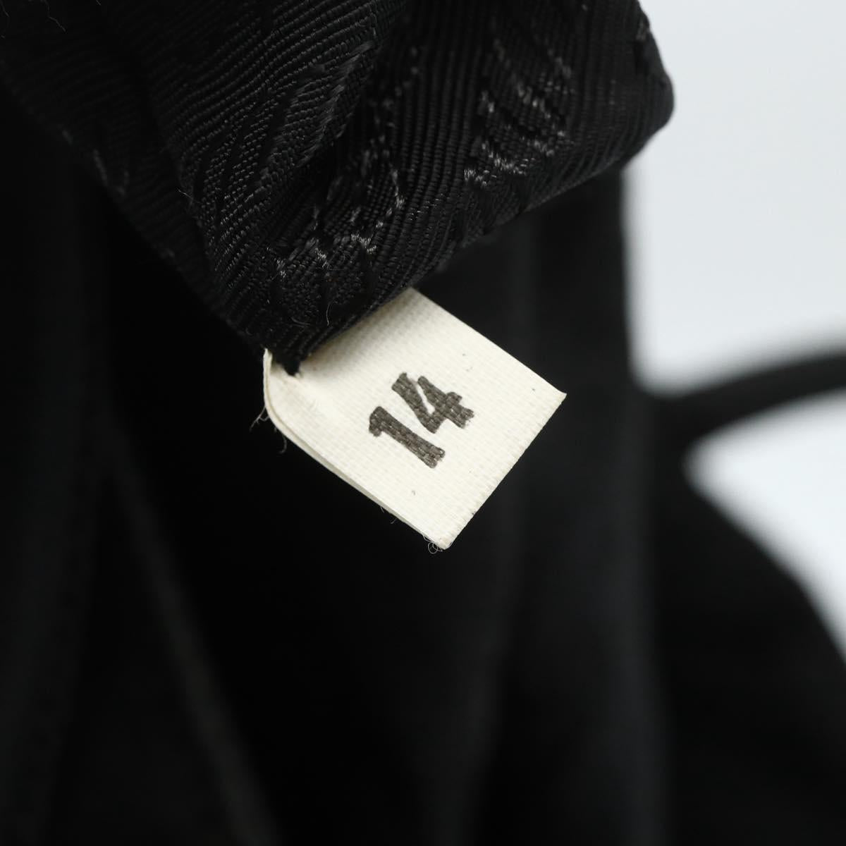 PRADA Tote Bag Nylon Black Silver Auth 151438