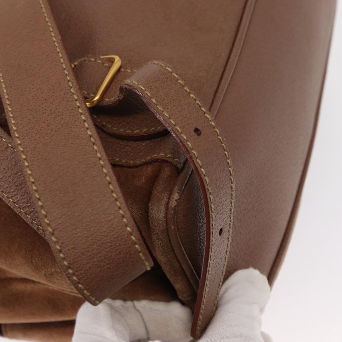 GUCCI Bamboo Backpack Suede Brown Gold 003 2058 0016 Auth 151439