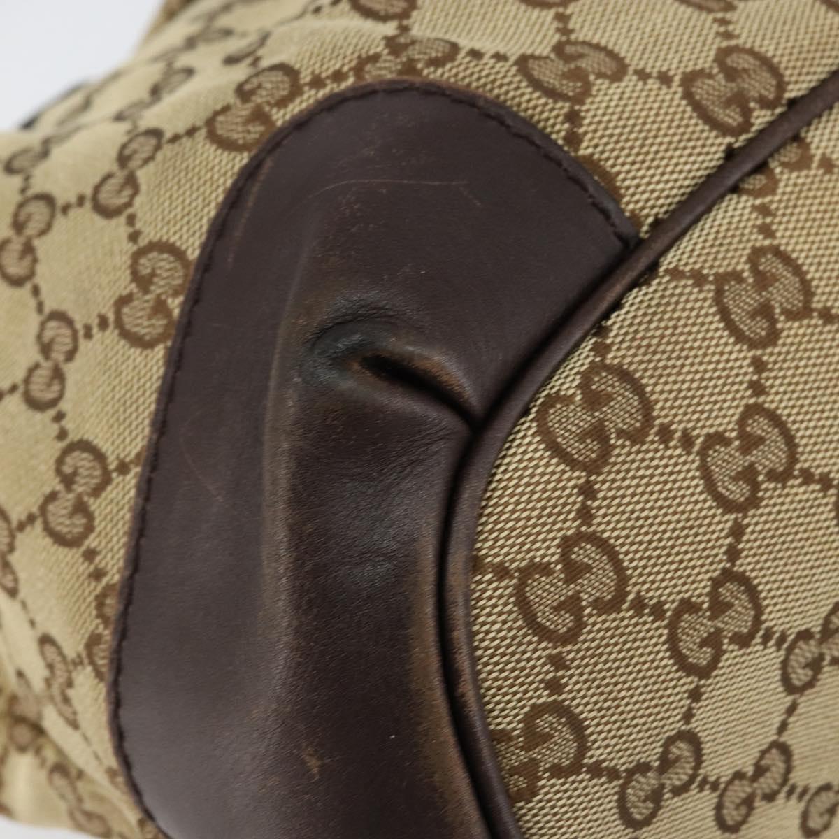 GUCCI GG Canvas Hand Bag Beige Gold 247902 Auth 151441