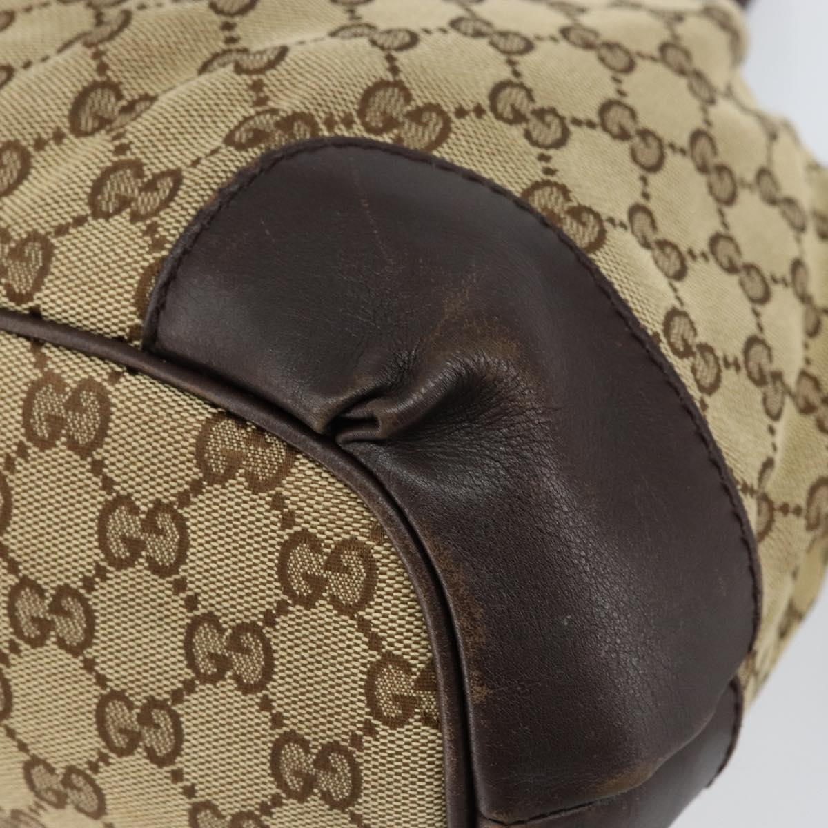 GUCCI GG Canvas Hand Bag Beige Gold 247902 Auth 151441