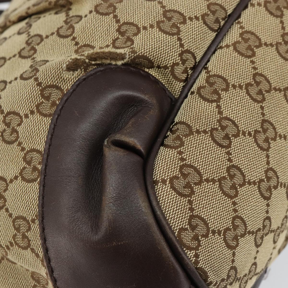 GUCCI GG Canvas Hand Bag Beige Gold 247902 Auth 151441