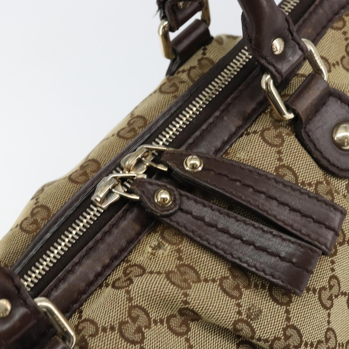 GUCCI GG Canvas Hand Bag Beige Gold 247902 Auth 151441