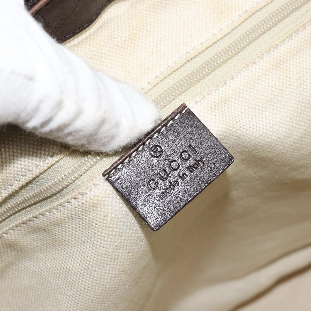 GUCCI GG Canvas Hand Bag Beige Gold 247902 Auth 151441