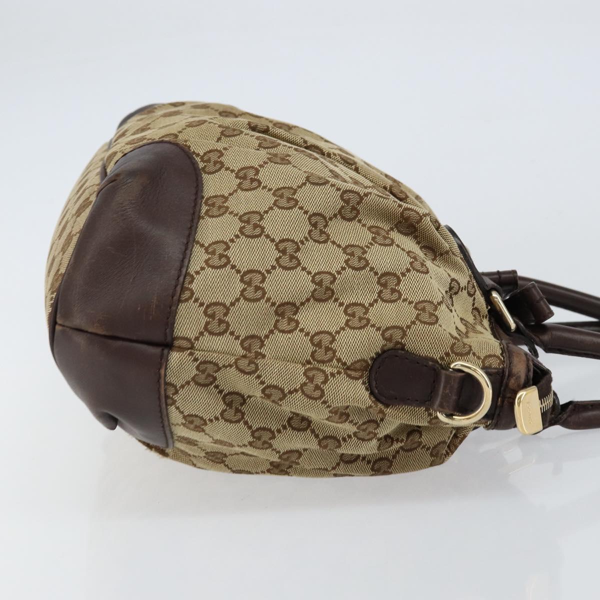 GUCCI GG Canvas Hand Bag Beige Gold 247902 Auth 151441