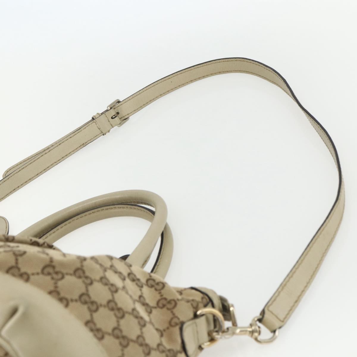 GUCCI GG Canvas Hand Bag 2way Beige Gold 247902 Auth 151442