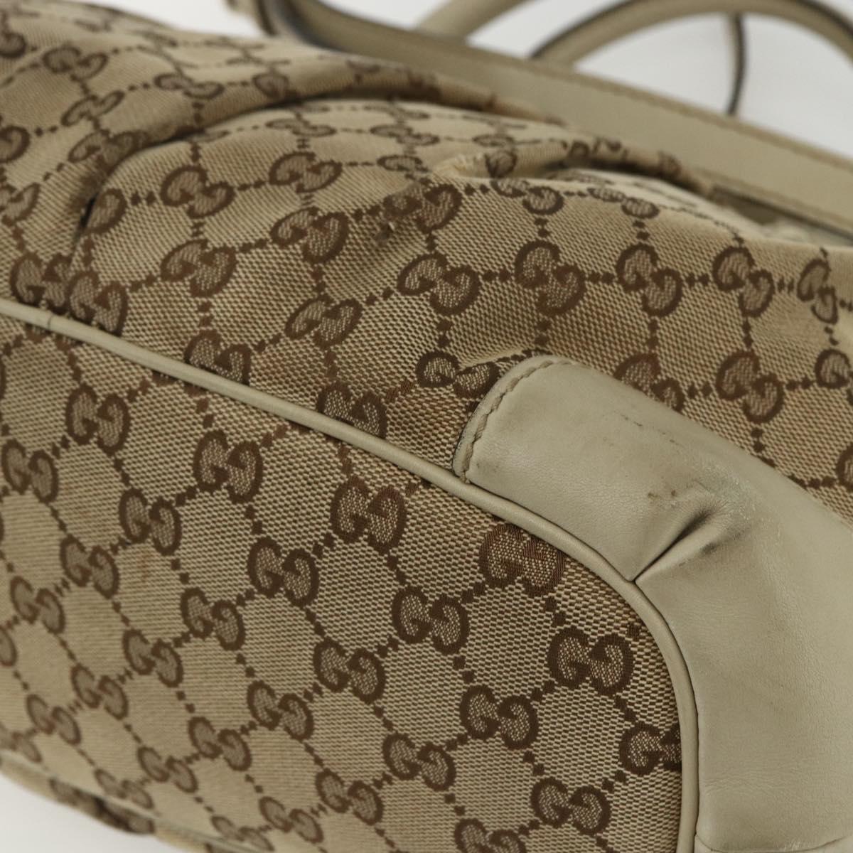 GUCCI GG Canvas Hand Bag 2way Beige Gold 247902 Auth 151442