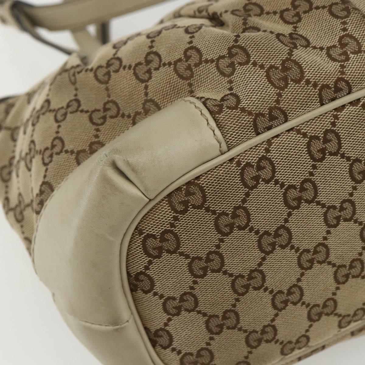 GUCCI GG Canvas Hand Bag 2way Beige Gold 247902 Auth 151442