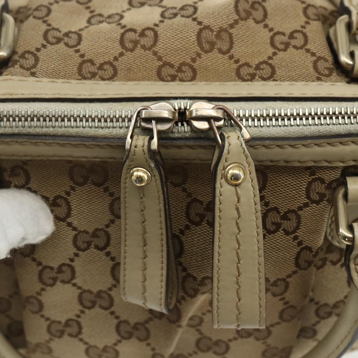GUCCI GG Canvas Hand Bag 2way Beige Gold 247902 Auth 151442